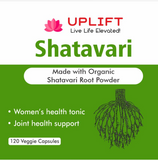Uplift Shatavari Organic Veggie Capsules-120 Count| Menopause Suppor