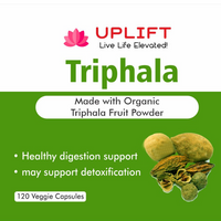 Uplift Organic Triphala Veggie Capsules - 120 Count | Digestion, Colon & Immune