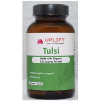 Uplift Tulsi Veggie Capsules(Made with Organic Tulsi Powder)-120 Count|100% Pure & Natural Herbal Supplement