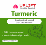Uplift Turmeric Curcumin Veggie Capsules - 120 Count | Natural