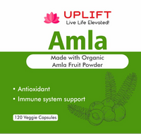 Uplift Amla Veggie Capsules(Made with Organic Amla Powder) -120 Count |100% Pure & Natural, Herbal Supplement