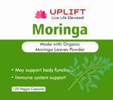 Uplift Moringa Leaf Veggie Capsules (Made with Organic Moringa Leaf Powder)-120 Count |100% Pure Organic Leaf Powder