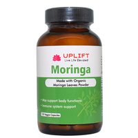 Uplift Moringa Leaf Veggie Capsules (Made with Organic Moringa Leaf Powder)-120 Count |100% Pure Organic Leaf Powder