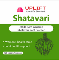 Uplift Shatavari Organic Veggie Capsules-120 Count| Menopause Suppor